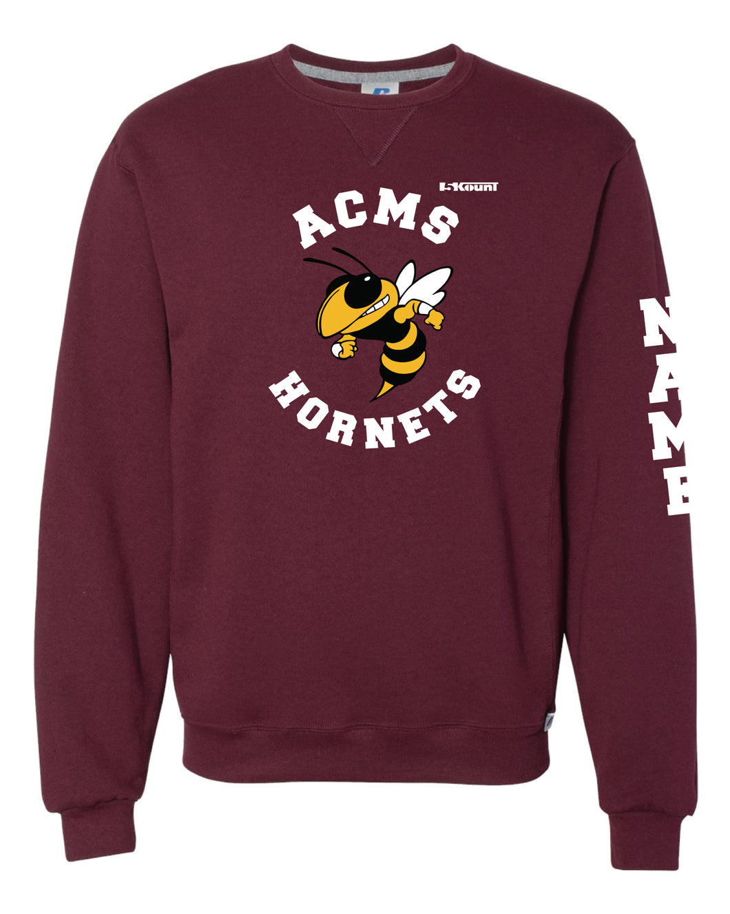 Anne Chesnutt Hornets Russell Athletic Cotton Crewneck Sweatshirt - Maroon (Meets School Uniform Requirements) - 5KounT2018