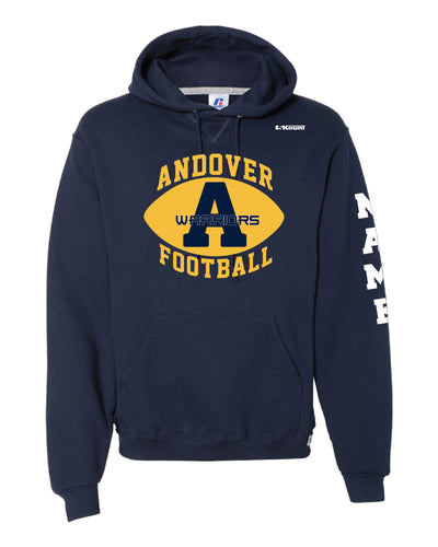 Andover Warriors Football Russell Athletic Cotton Hoodie - Navy - 5KounT2018