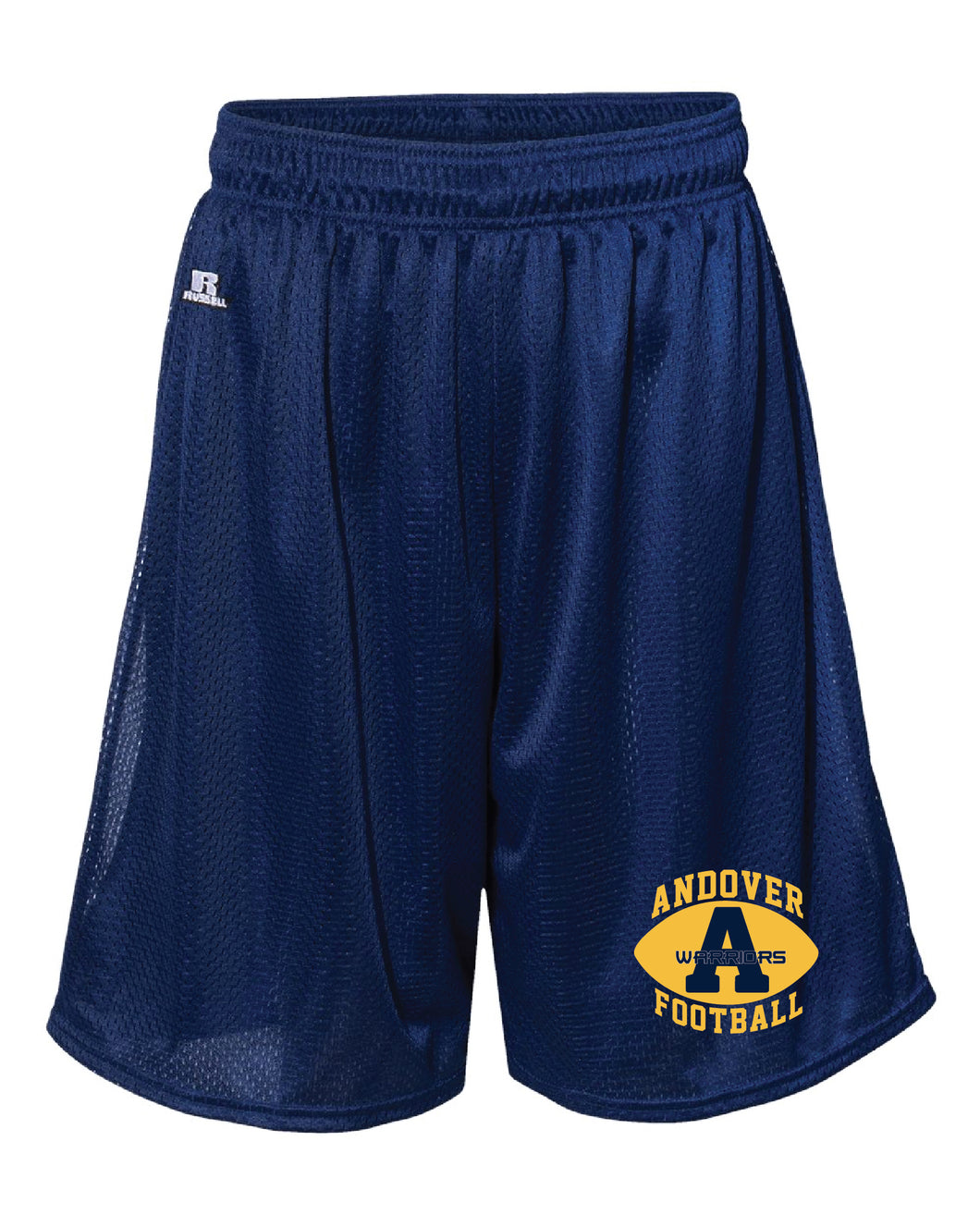 Andover Warriors Football Russell Athletic  Tech Shorts - Navy - 5KounT2018
