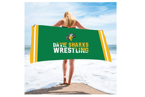 Davie Shark Wrestling Club Sublimated Beach Towel