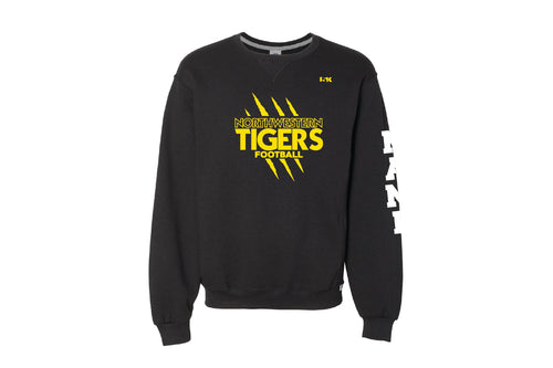 Northwestern Tigers Football Russell Athletic Cotton Crewneck Sweatshirt - Black