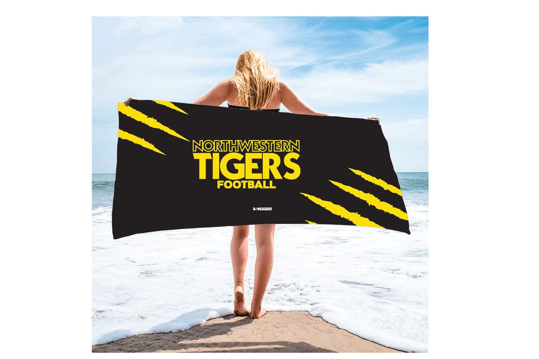 Northwestern Tigers Football Sublimated Beach Towel