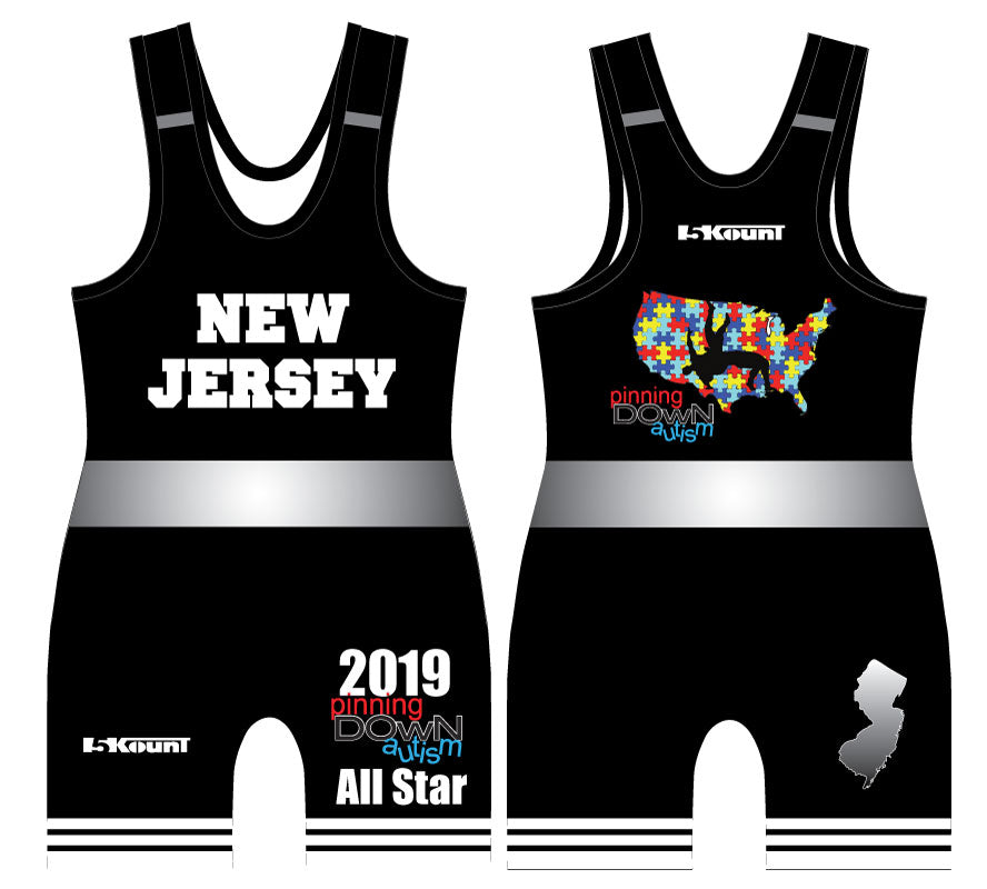 Pinning Down Autism Singlet - All-Star Team New Jersey [REQUIRED UNIFORM] - 5KounT