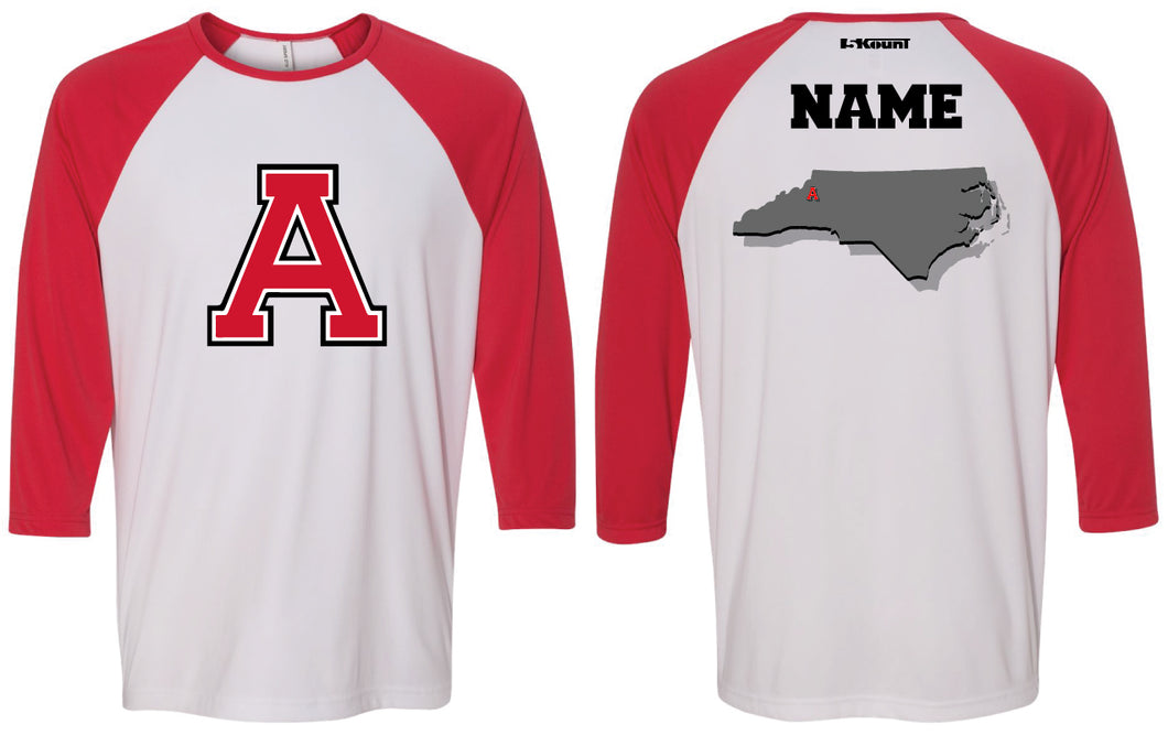 Avery HS Athletics Baseball Shirt - Red/White - 5KounT