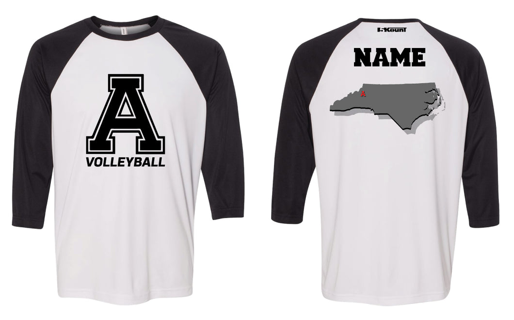 Avery HS Volleyball Baseball Shirt - Black/White - 5KounT