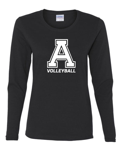Avery HS Volleyball Long Sleeve Cotton Crew - Black - 5KounT