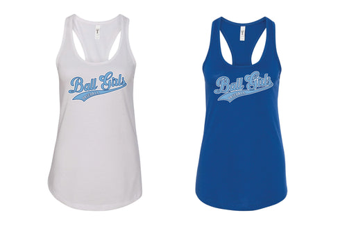 Ball Girls Ladies Tank Top - White or Royal - 5KounT