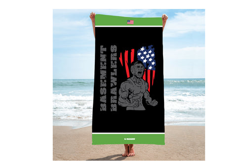 Basement Brawlers Wrestling Club Sublimated Beach Towel - 5KounT