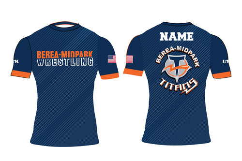 Berea Midpark Wrestling Sublimated Compression Shirt - Navy - 5KounT