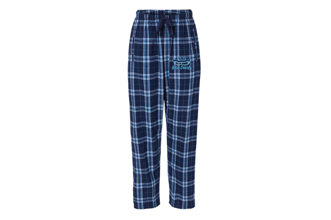 Blue Devils Lax Flannel Women's Pajama Pants - Navy and Columbia blue