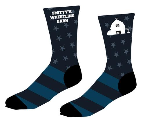 Smitty's Wrestling Barn Sublimated Socks - Red/Blue/Baby Blue - 5KounT2018