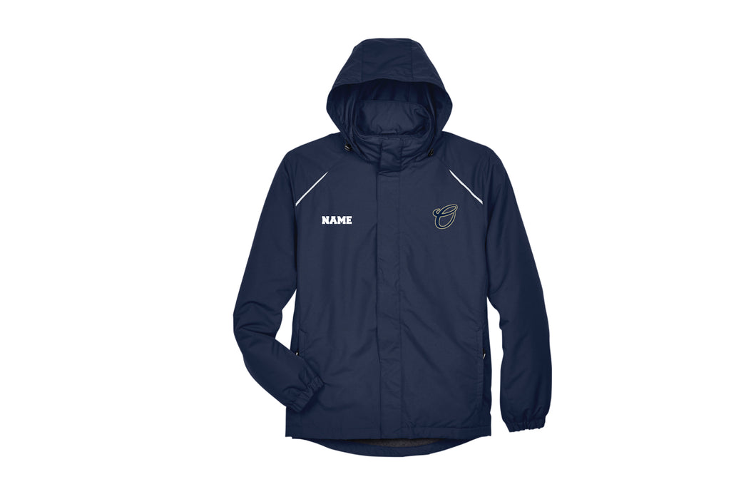 Oakland Braves Men's Hooded Rain Jacket - Navy - 5KounT