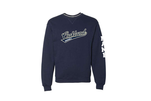 Oakland Braves Russell Athletic Cotton Crewneck Sweatshirt - Navy - 5KounT