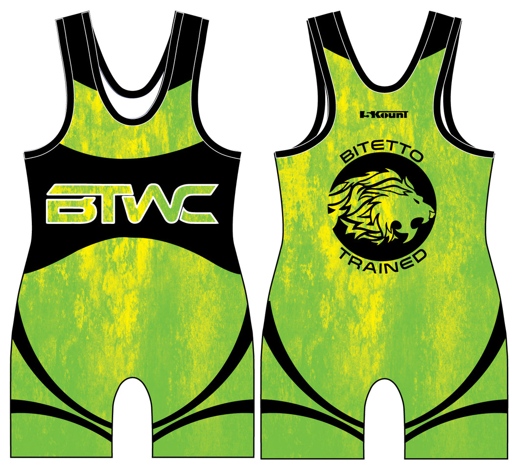 Bitetto Trained 2017 Sublimated Singlet - Neon Yellow - 5KounT