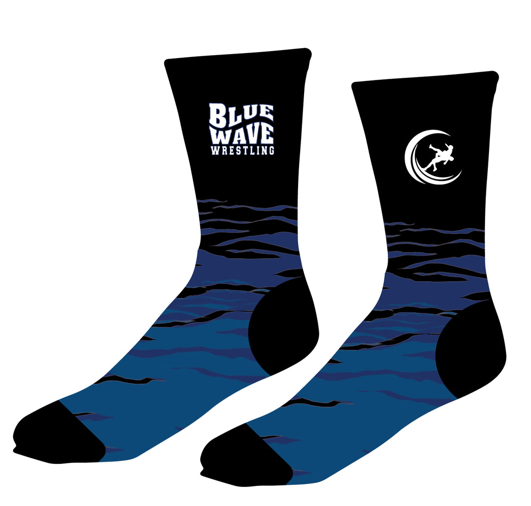 Blue Wave Wrestling Sublimated Socks - 5KounT