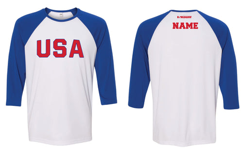 USA Freestyle Wrestling Baseball Shirt - Royal - 5KounT2018