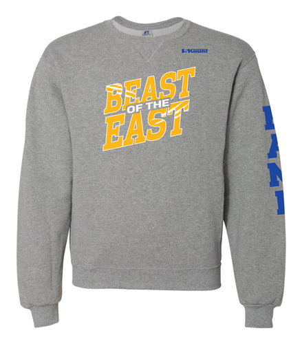 Beast of the East Wrestling Russell Athletic Cotton Crewneck Sweatshirt - Grey - 5KounT2018