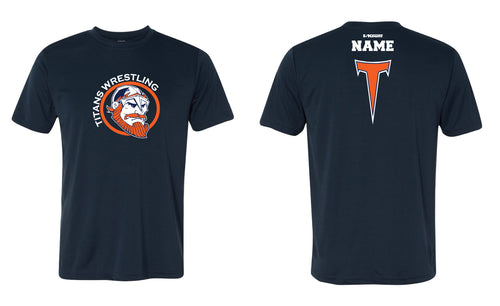 Berea-Midpark HS Wrestling Unisex DryFit Performance Tee - Navy / White - 5KounT