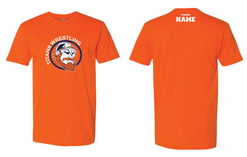 Berea-Midpark HS Wrestling Unisex Cotton Crew Tee - Navy / Orange - 5KounT