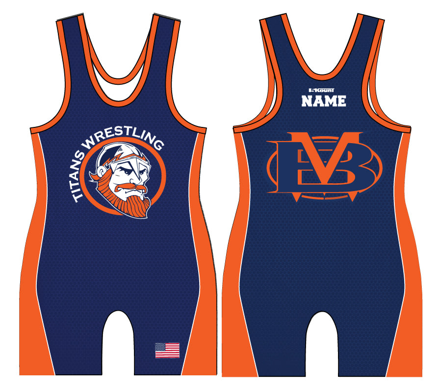 Berea-Midpark HS Wrestling Sublimated Singlet - Navy - 5KounT