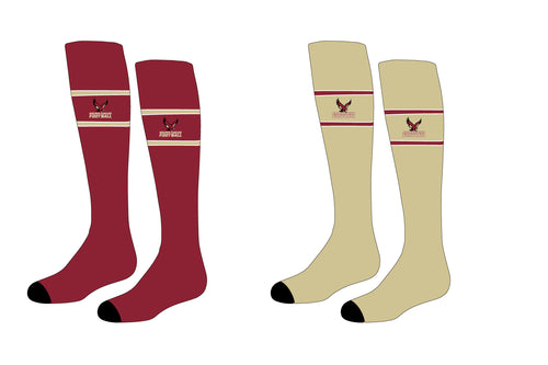 Berkeley Eagles Football Sublimated Socks - Gold/Maroon