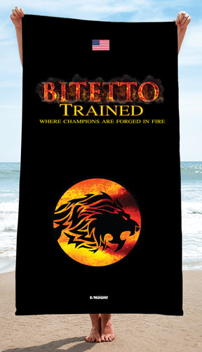 Bitetto Trained Sublimated Beach Towel - Black - 5KounT2018