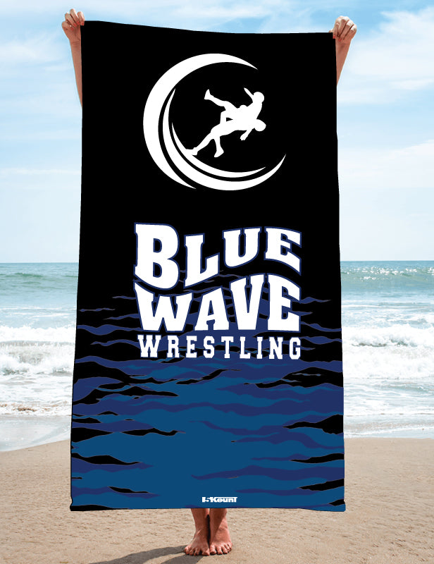 Blue Wave Wrestling Sublimated Beach Towel - 5KounT2018