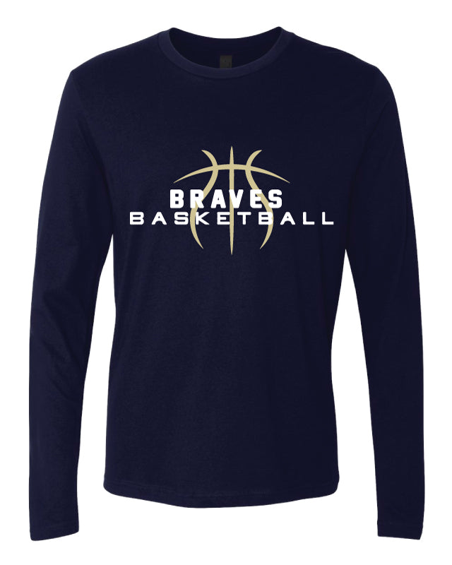 Braves Basketbasll Cotton Long Sleeve Men - Navy - 5KounT