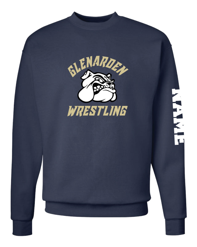 Glen Arden Bulldogs Wrestling Crewneck Sweatshirt - Navy - 5KounT