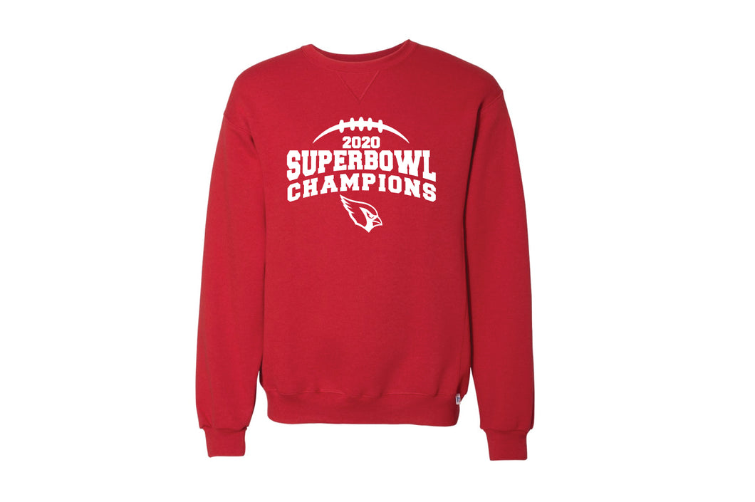 Superbowl Champs Russell Athletic Cotton Crewneck Sweatshirt Adult- Red - 5KounT2018