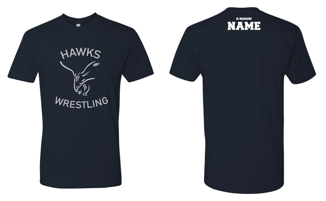 CMS Hawks Wrestling Cotton Crew Tee - Navy - 5KounT