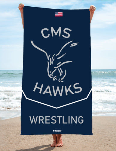 CMS Hawks Wrestling Beach Towel - 5KounT2018