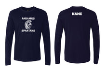 Paramus Spartans School Cotton Long Sleeve Crew Tee - Navy