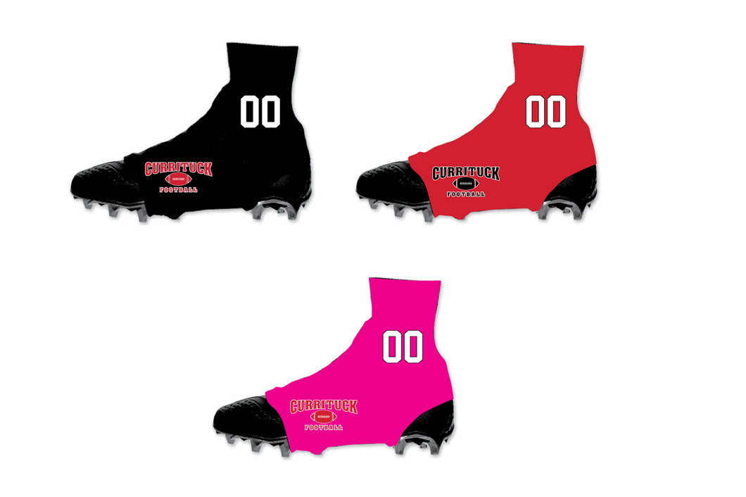 Currituck Football Sublimated Spats (Cleat Covers) - Camo/Red/Pink - 5KounT