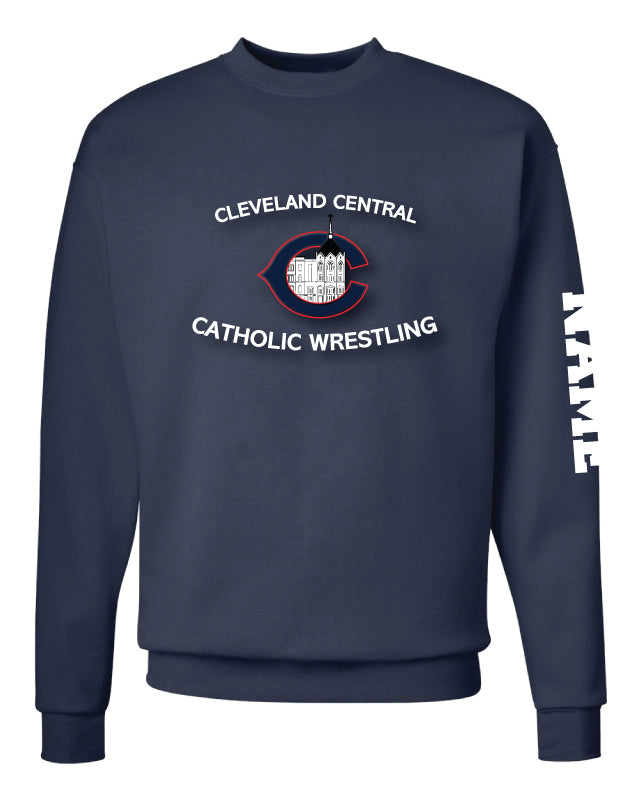 Cleveland Central Catholic Wrestling Crewneck Sweatshirt - Navy - 5KounT