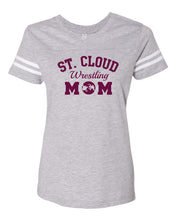 St. Cloud HS Wrestling V-Neck Baseball Shirt Mom - Maroon/Grey - 5KounT
