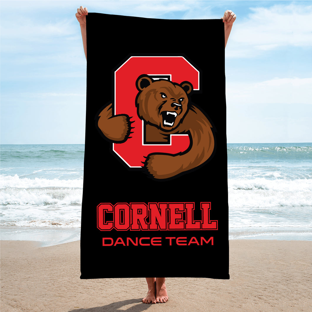 Cornell Dance Sublimated Beach Towel - Black - 5KounT2018