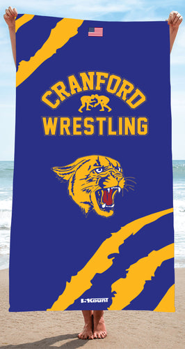 Cranford Wrestling  Sublimated Beach Towel - 5KounT2018