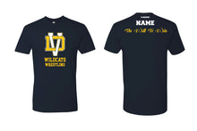 Del Val Wildcats Wrestling Cotton Crew Tee - Navy - 5KounT