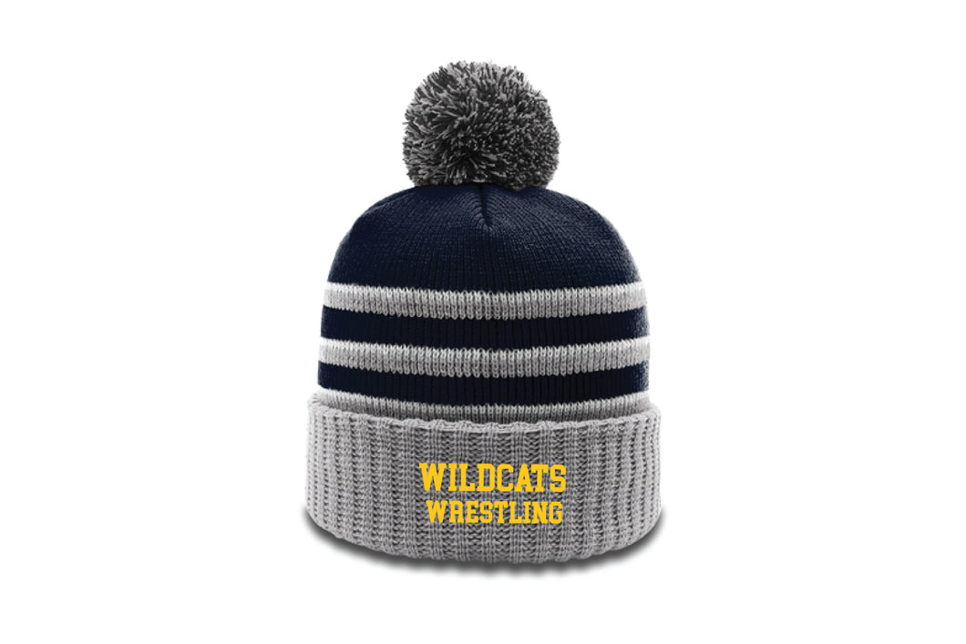 Del Val Wildcats Wrestling Pom Beanie - Navy - 5KounT