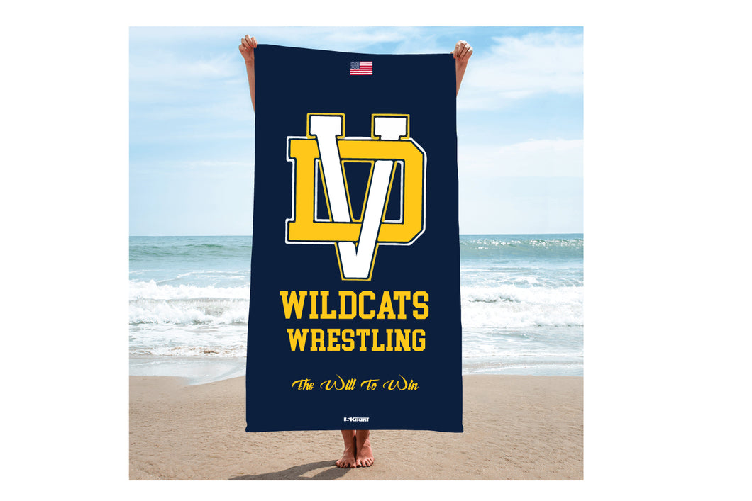 Del Val Wildcats Wrestling Sublimated Beach Towel - 5KounT