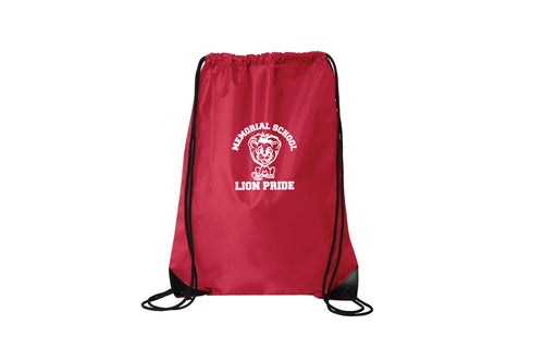 Memorial Elementary School Drawstring Bag - Red