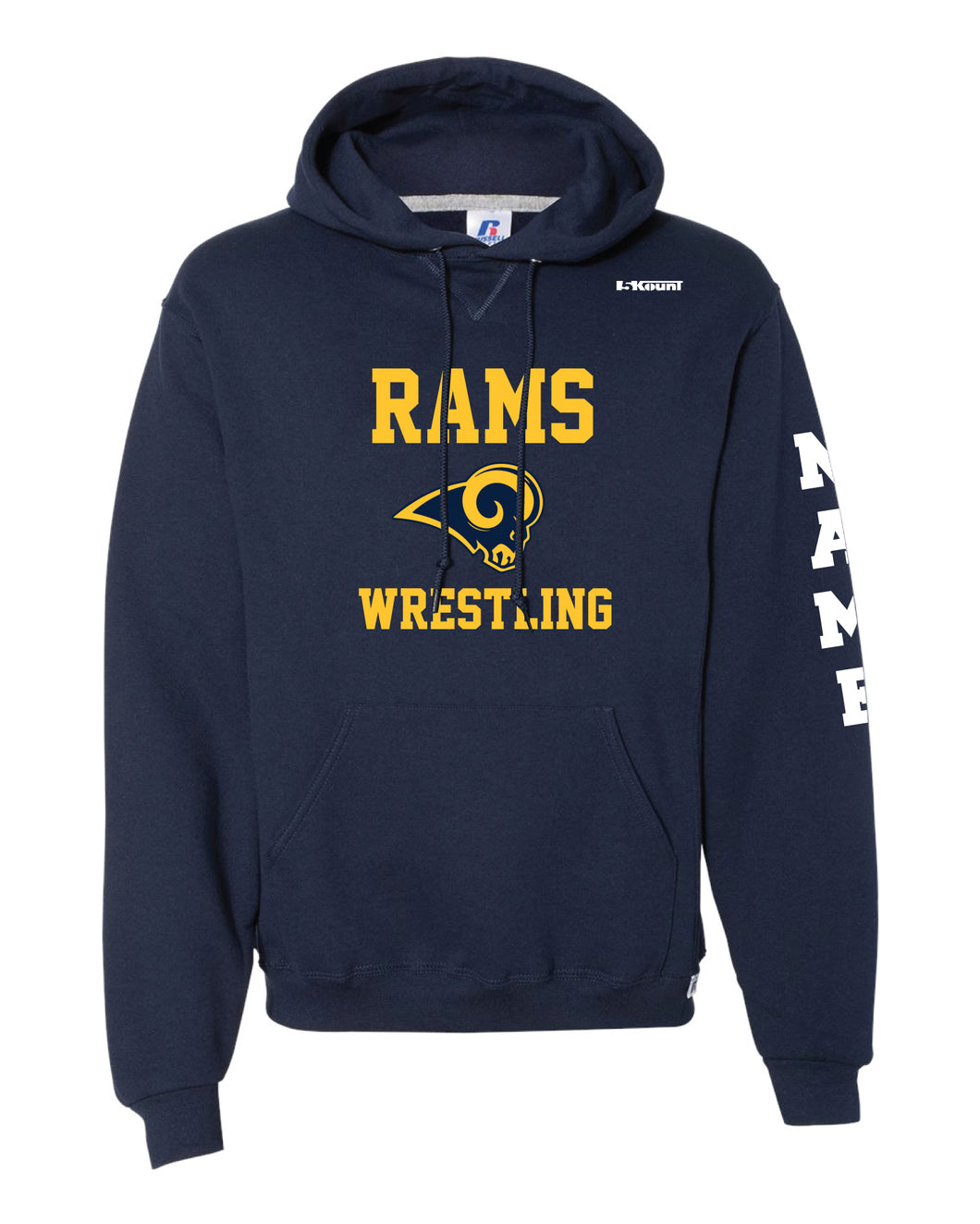 Del Val Wrestling Russell Athletic Cotton Hoodie - Navy - 5KounT2018