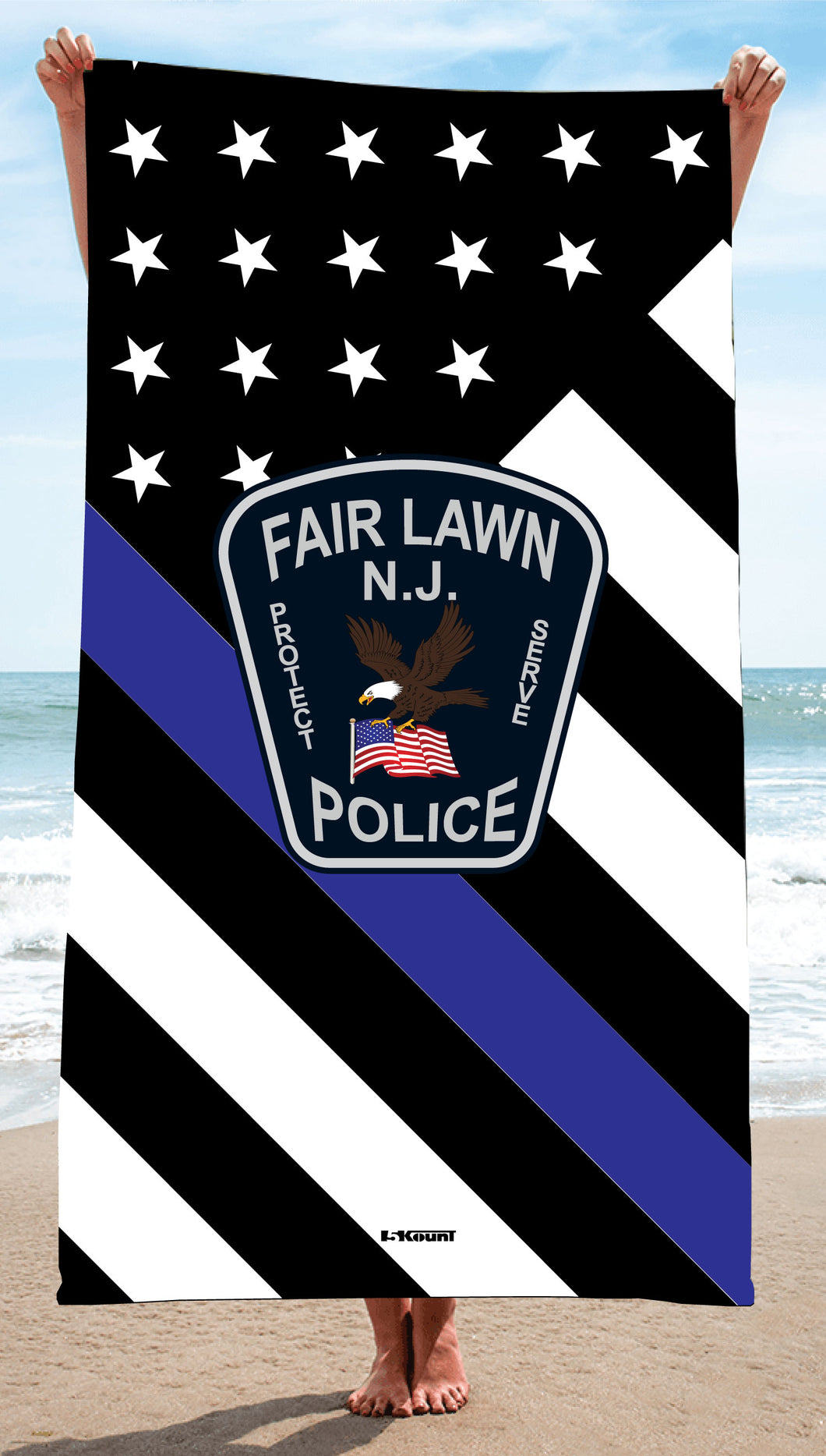Fair Lawn Police Sublimated Beach Towel - 5KounT2018