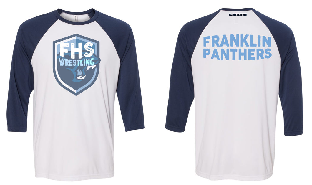 Franklin HS Wrestling Baseball Shirt - Navy/White - 5KounT