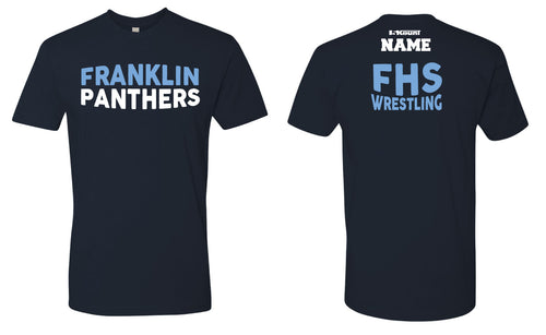 Franklin HS Wrestling Cotton Crew Tee - Navy - 5KounT