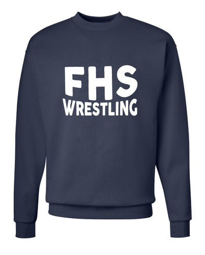 Franklin HS Wrestling Crewneck Sweatshirt -Navy - 5KounT