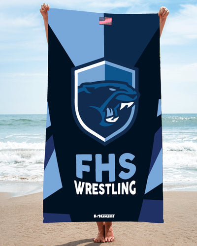 Franklin HS Wrestling Sublimated Beach Towel - 5KounT2018