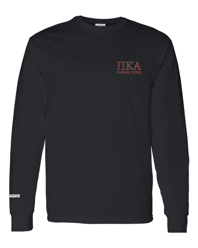 FSU Pike Fraternity  Cotton Crew Long Sleeve Tee - Black - 5KounT2018