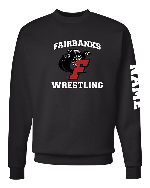 Fairbanks HS Wrestling Crewneck Sweatshirt - Black - 5KounT